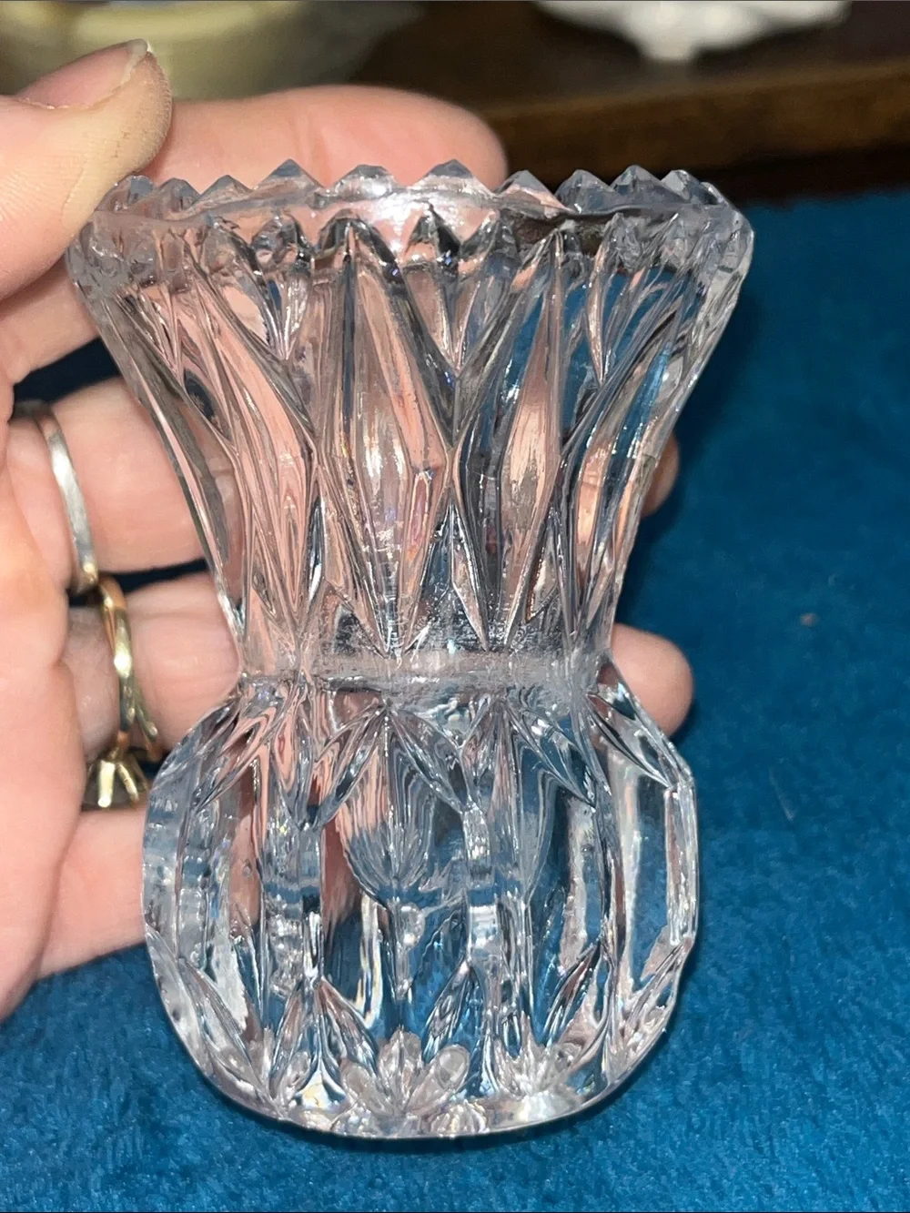 VTG Princess House Lead Crystal Mini Bud Vase Toothpick Holder 018